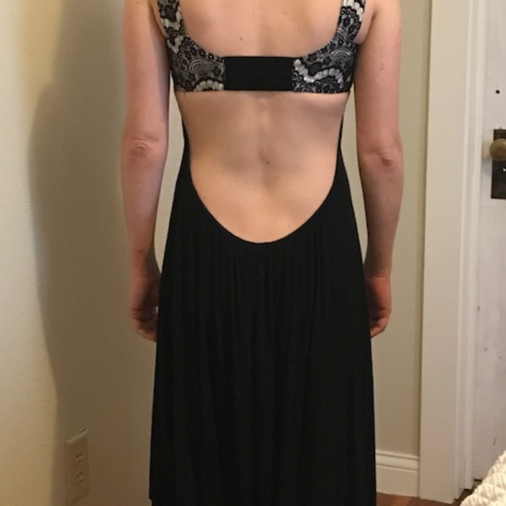 Backless, black/white day/cocktail dress